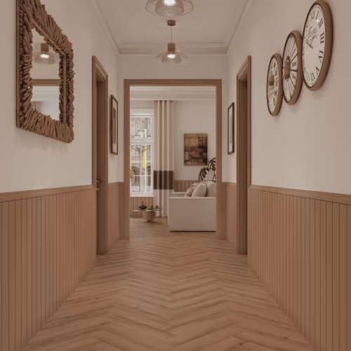 Кварцвиниловая плитка Norland клеевая Parquet S LVT Senezh 1056-5 венгерская елка 590×118×2,5