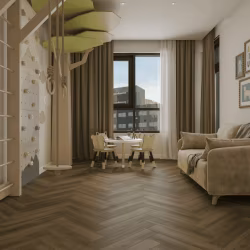 Кварцвиниловая плитка Norland клеевая Parquet S LVT Polar 1056-11 венгерская елка 590×118×2,5