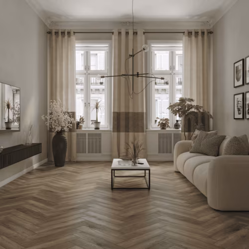 Кварцвиниловый SPC ламинат Norland Parquet S Vienna 1055-16 венгерская елка 600×125×4