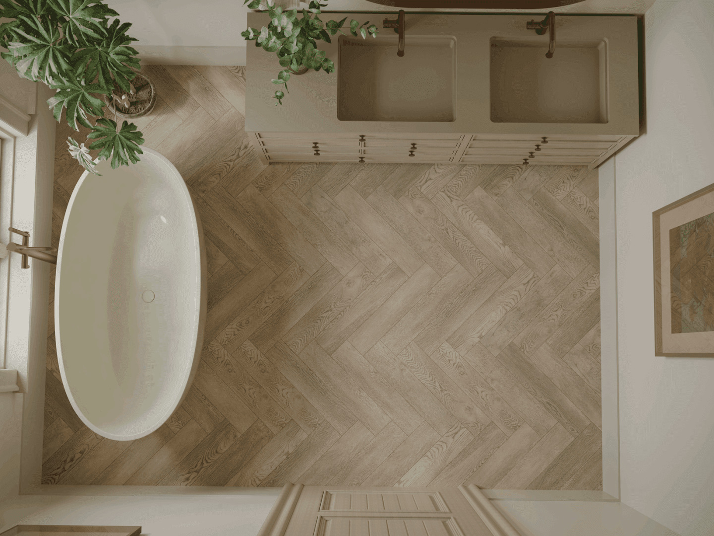 Кварцвиниловый SPC ламинат Norland Parquet S Torro 1055-18 венгерская елка 600×125×4 фото в интерьере