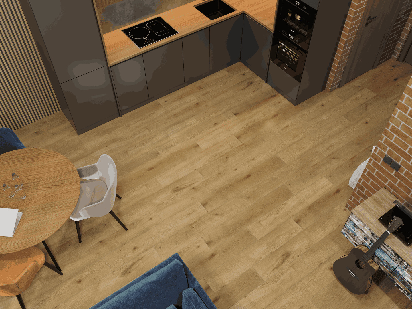 Ламинат Norland Elegant 10 Дуб Хайнан LF305-09 1220×198×10 фото в интерьере