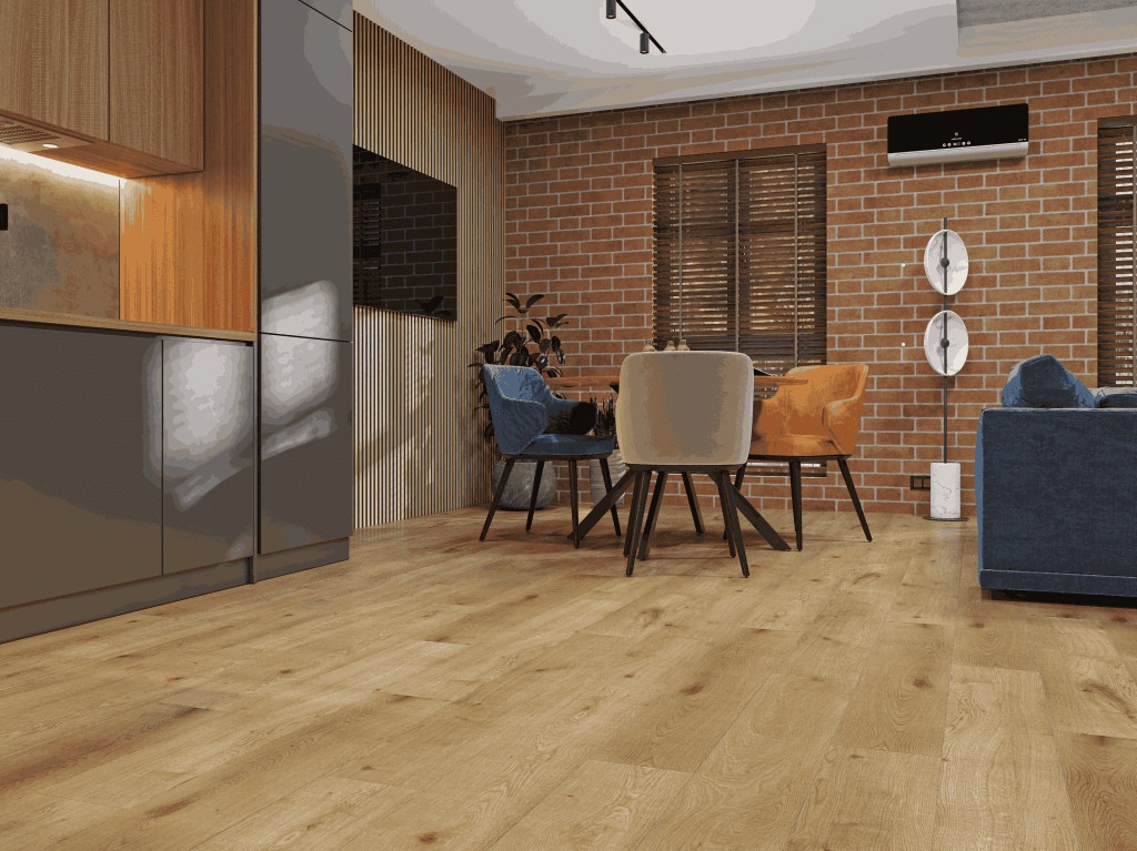 Ламинат Norland Elegant 10 Дуб Хайнан LF305-09 1220×198×10 фото в интерьере