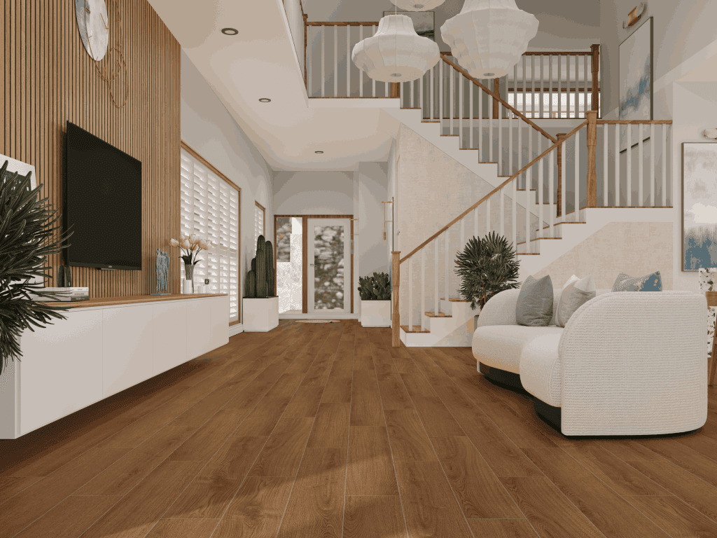 Ламинат Norland Elegant 10 Дуб Этна LF305-20 1220×198×10 фото в интерьере