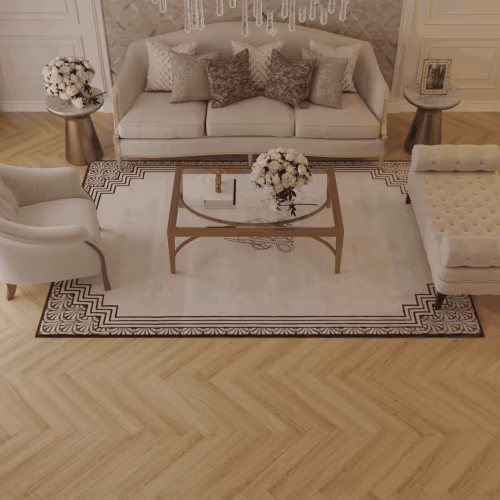 Ламинат Norland Herringbone Elegant Дуб Борео LF303-32 венгерская елка 600×100×8