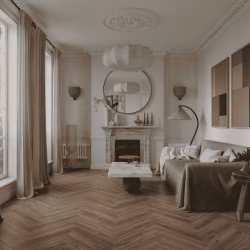 Ламинат Norland Herringbone Elegant Дуб Велла LF303-37 венгерская елка 600×100×8