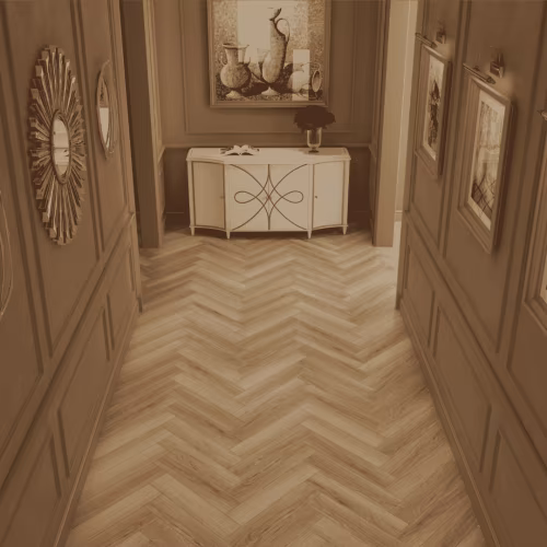 Ламинат Norland Herringbone Elegant Дуб Тинос LF303-38 венгерская елка 600×100×8