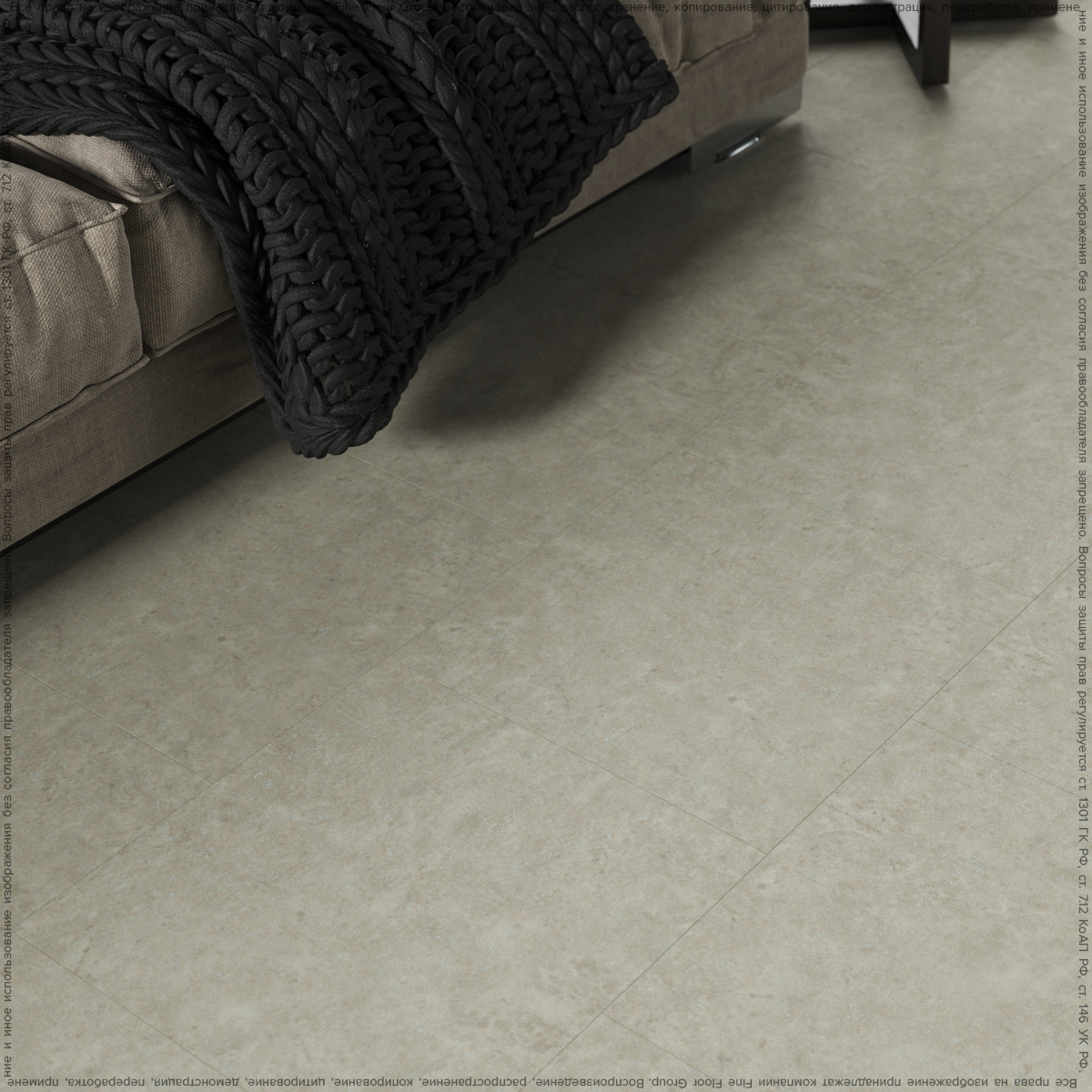 Кварцвиниловая плитка FineFlex клеевая FX-Stone Эбеко FX-204 400×400×2,2 фото в интерьере