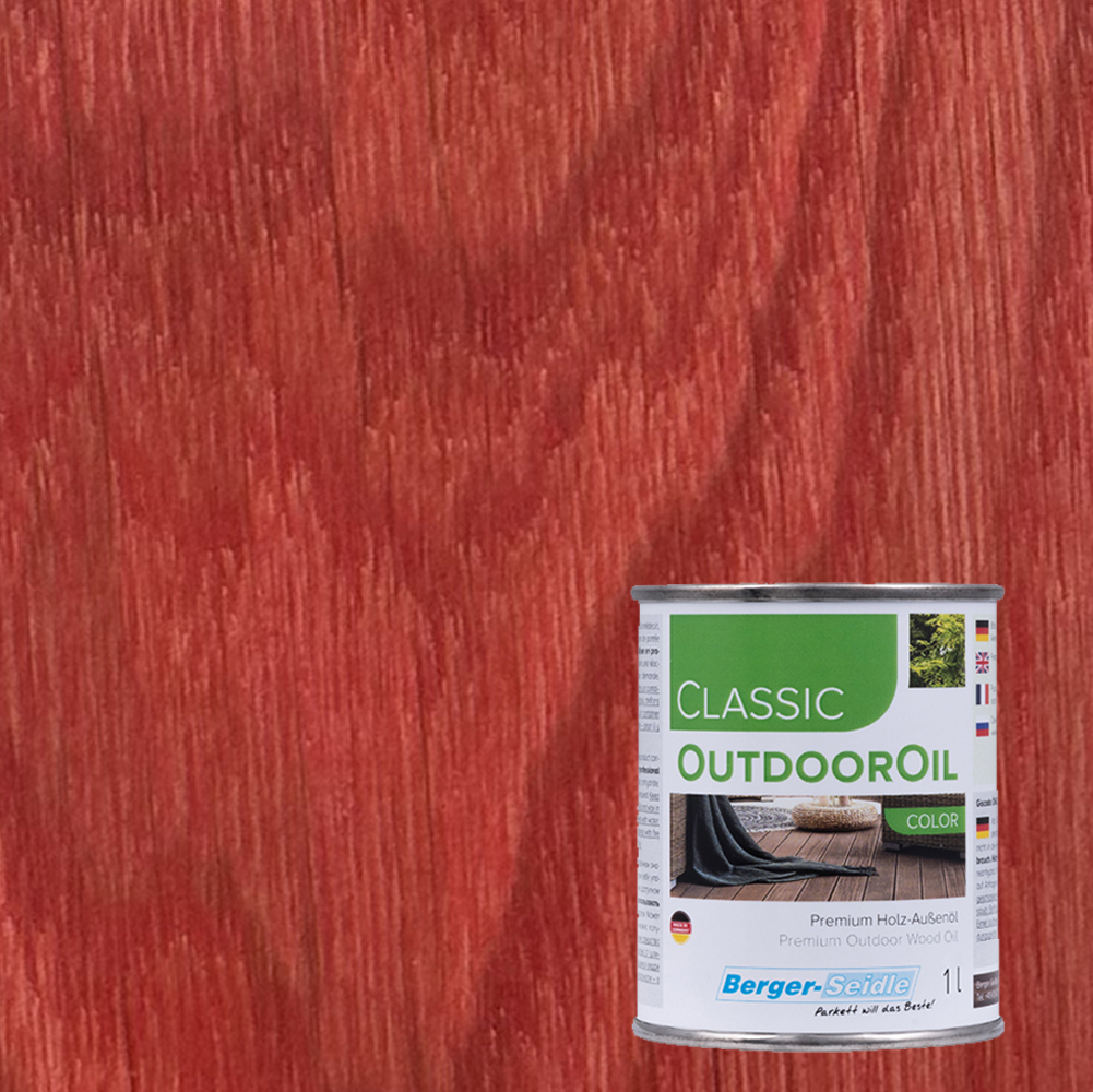 Масло для дерева Berger-Seidle Classic OutdoorOil Color цвет Red / Rot полуматовое 1 л
