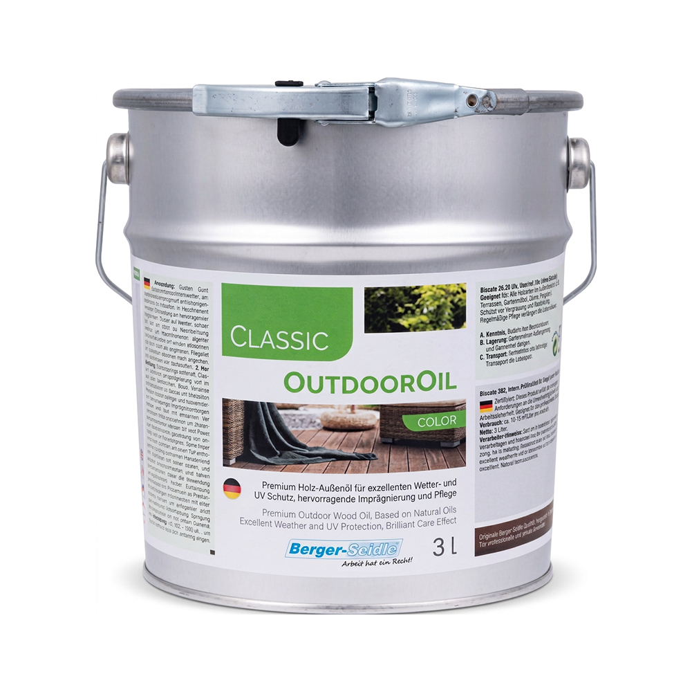 Масло для дерева Berger-Seidle Classic OutdoorOil Color цвет Green / Grun полуматовое 3 л