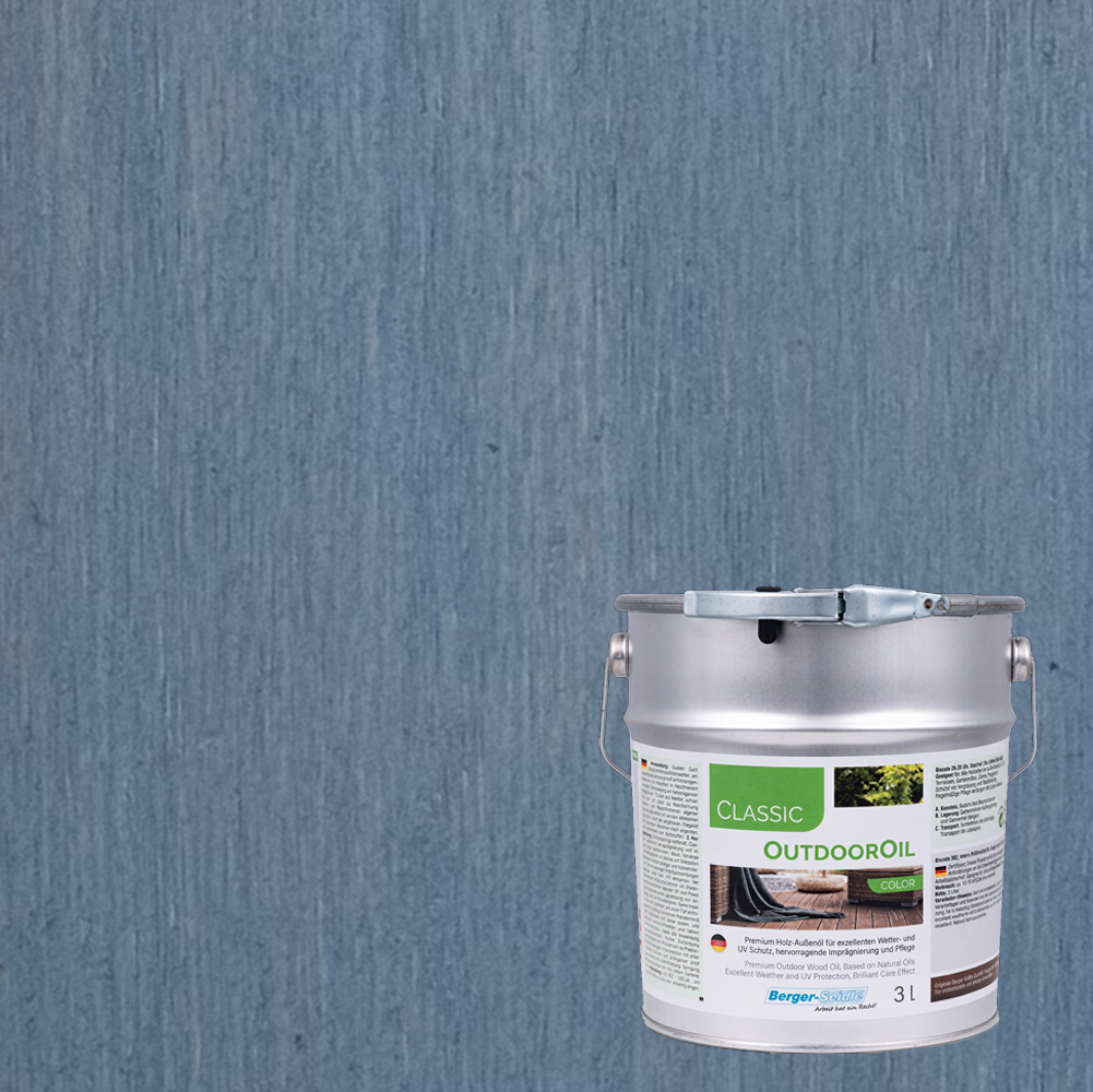 Масло для дерева Berger-Seidle Classic OutdoorOil Color цвет Dove Blue / Taubenblau полуматовое 3 л