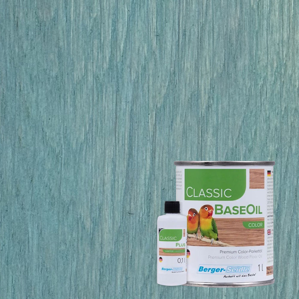 Масло для пола Berger-Seidle Classic BaseOil Color 2K цвет Pastel Turquoise / Pastellturkis полуматовое 1,1 л