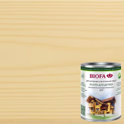 Лазурь для дерева Biofa 1075 цвет 1001 Сосна натуральная шелковисто-матовая 0,125 л