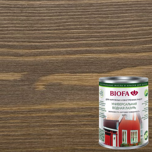 Лазурь для дерева Biofa 5075 цвет 7554 Каштановый Шелк шелковисто-матовая 2,5 л