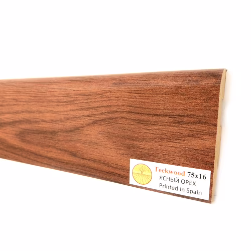 Плинтус МДФ ламинированный TeckWood Ясный орех Bright Walnut 2000×75×16