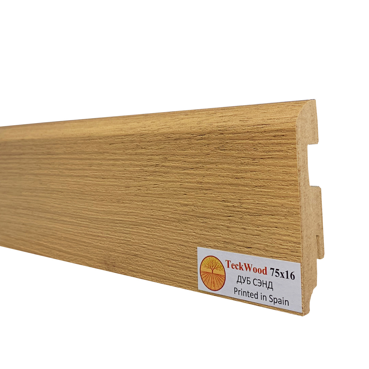 Плинтус МДФ ламинированный TeckWood Дуб Сэнд 2000×75×16