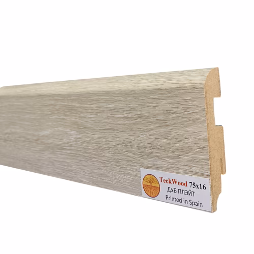 Плинтус МДФ ламинированный TeckWood Дуб Плэйт 2000×75×16