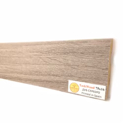 Плинтус МДФ ламинированный TeckWood Дуб Серебро Oak Silver 2000×75×16