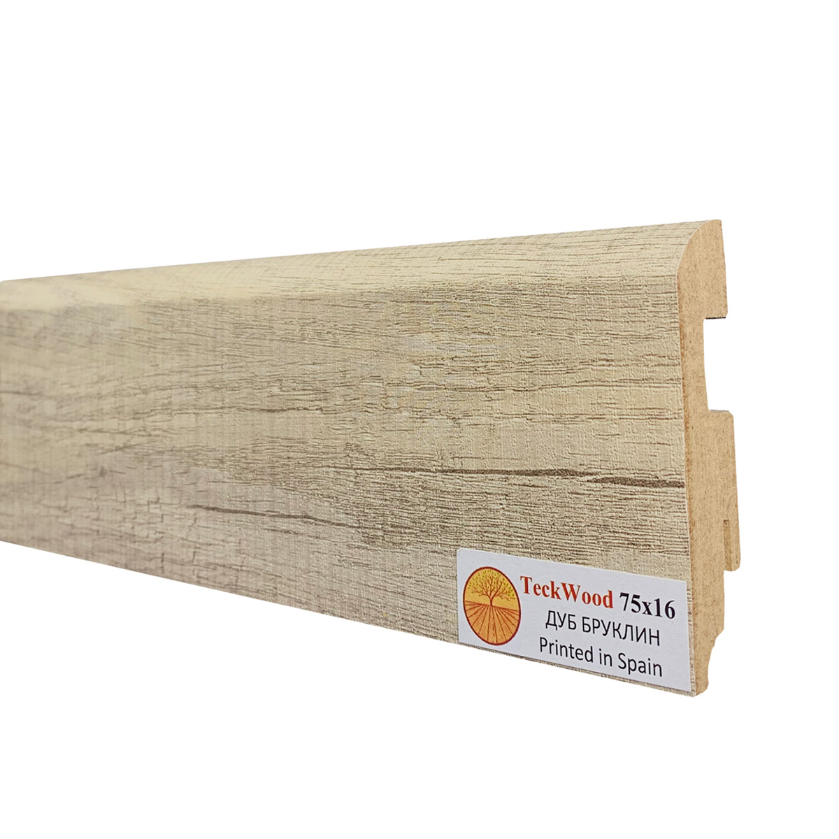 Плинтус МДФ ламинированный TeckWood Дуб Бруклин 2000×75×16
