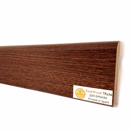 Плинтус МДФ ламинированный TeckWood Дуб Бронза Oak Bronze 2000×75×16