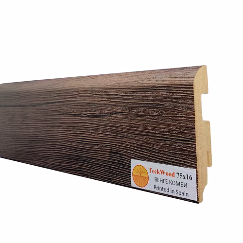 Плинтус МДФ ламинированный TeckWood Венге Комби 2000×75×16