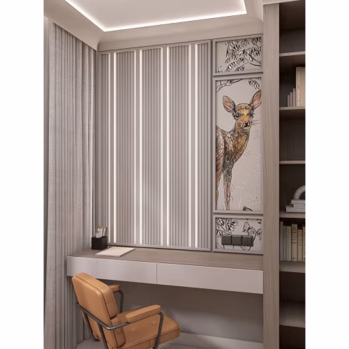 Потолочный плинтус под покраску Hiwood A178 с подсветкой 2000×140×110
