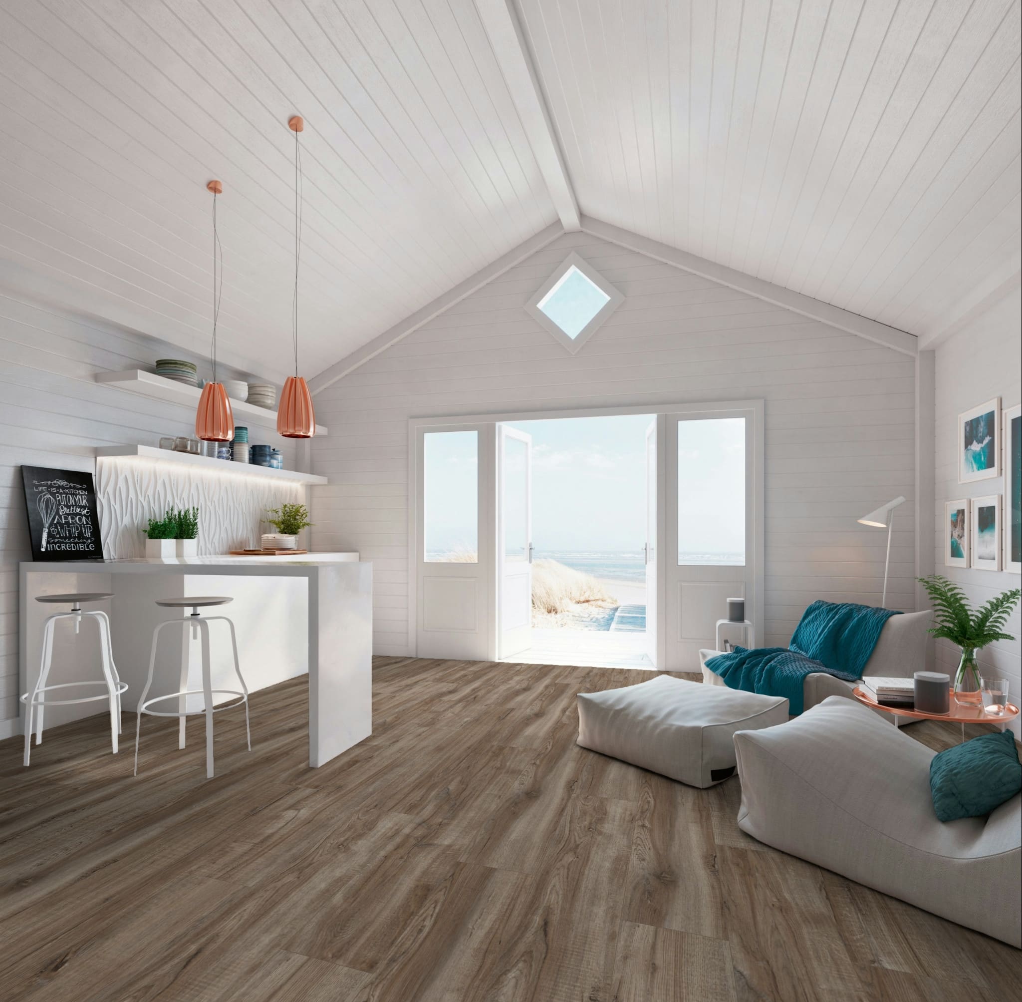Ламинат My Floor Cottage Дуб Монтело Серебристый MV857 1380×244×8 фото в интерьере