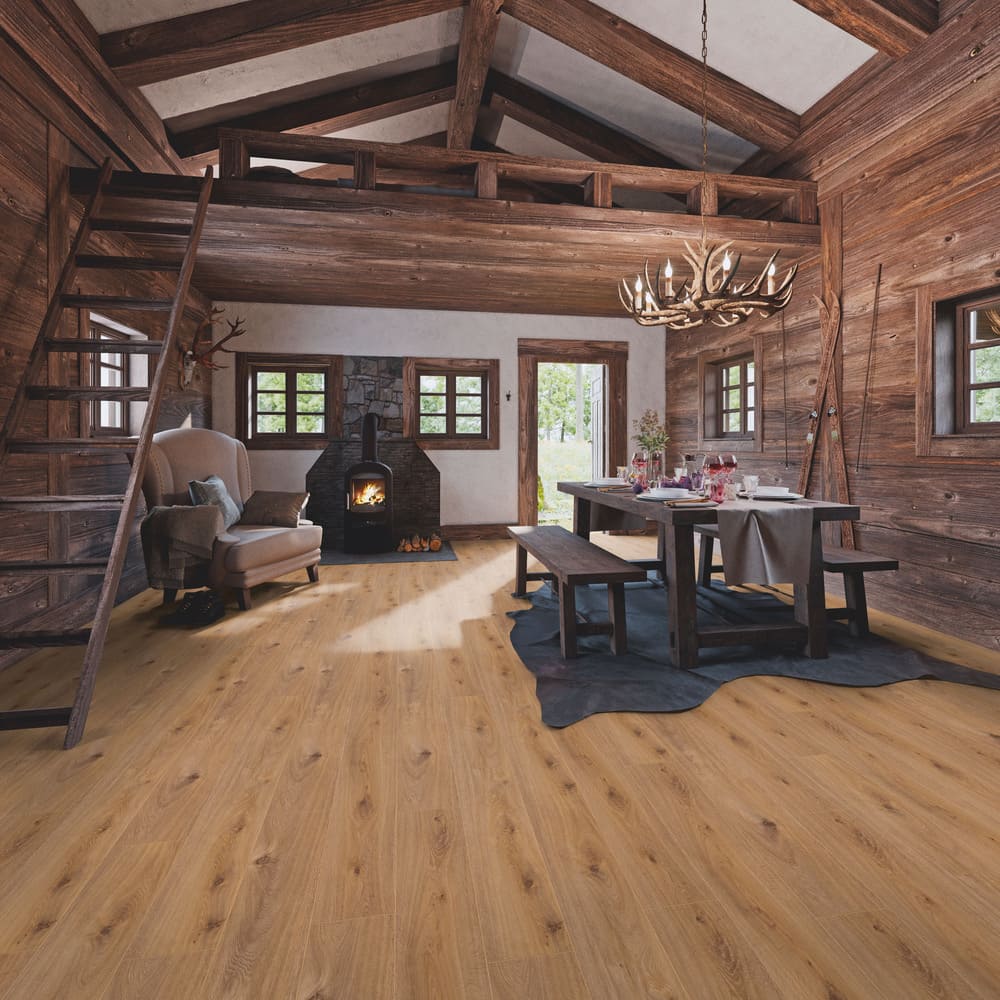 Ламинат My Floor Chalet Дуб Престиж Светлый M1029 1380×193×10 фото в интерьере