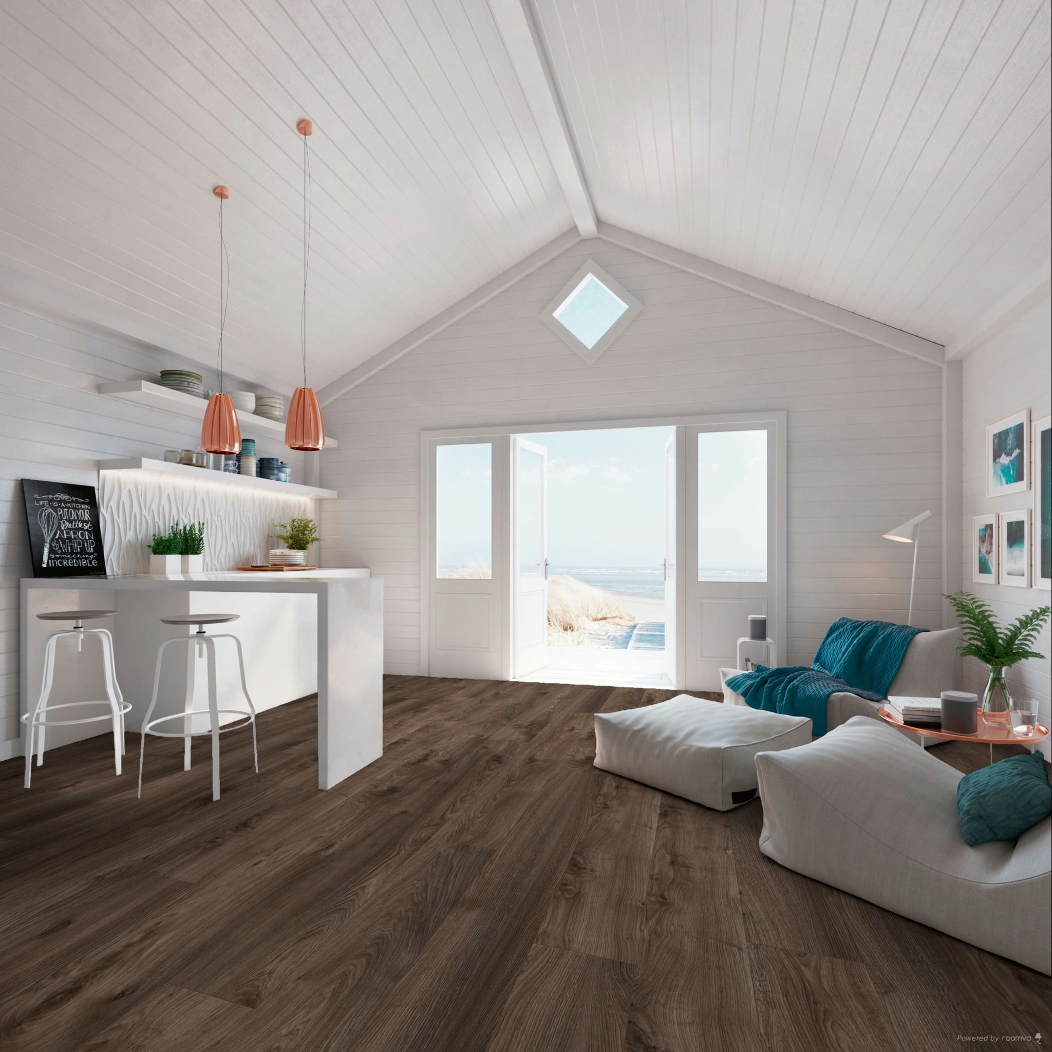 Ламинат My Floor Residence Дуб Макро Коричневый ML1010 1845×244×10 фото в интерьере