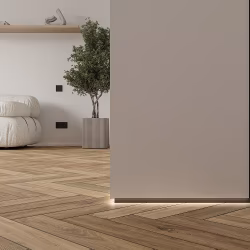 Плинтус алюминиевый теневой с подсветкой Laconistiq Light Светлое Золото 33-15-300 3000×41,3×15