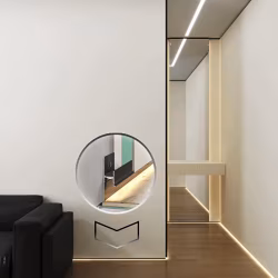 Плинтус алюминиевый теневой с подсветкой Laconistiq Light Doors Без покрытия 38-100-300 3000×36×15,5