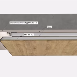 Профиль алюминиевый теневой с подсветкой Laconistiq Multilevel Struk Черный 20-11-300 3000×55×29