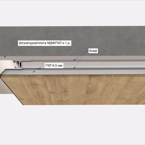 Профиль алюминиевый теневой с подсветкой Laconistiq Multilevel Struk Без покрытия 20-100-300 3000×55×29