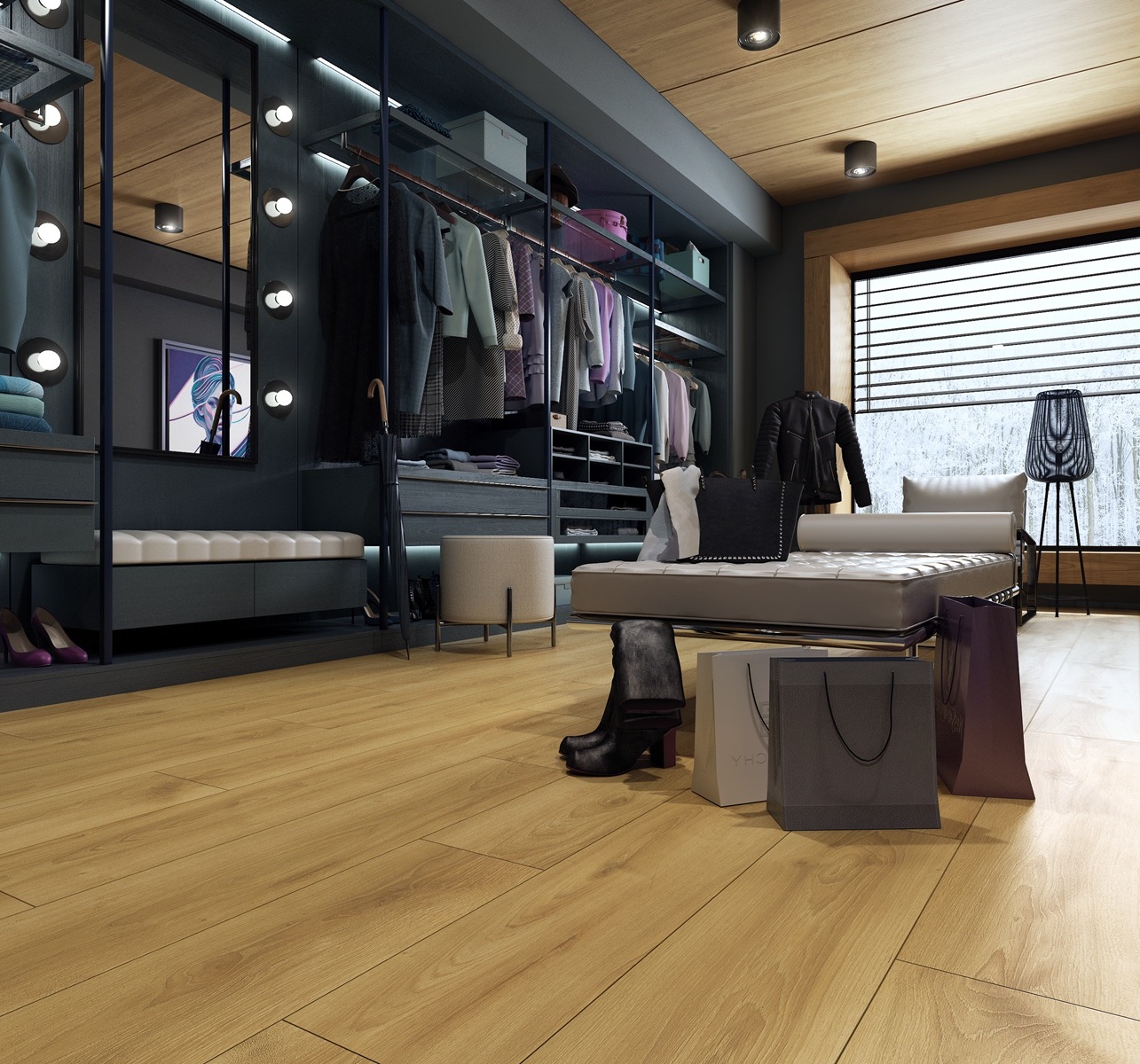 Ламинат Kronopol Платиниум Белла Дуб Алодия Alodia Oak D40634 1380×242×10 фото в интерьере