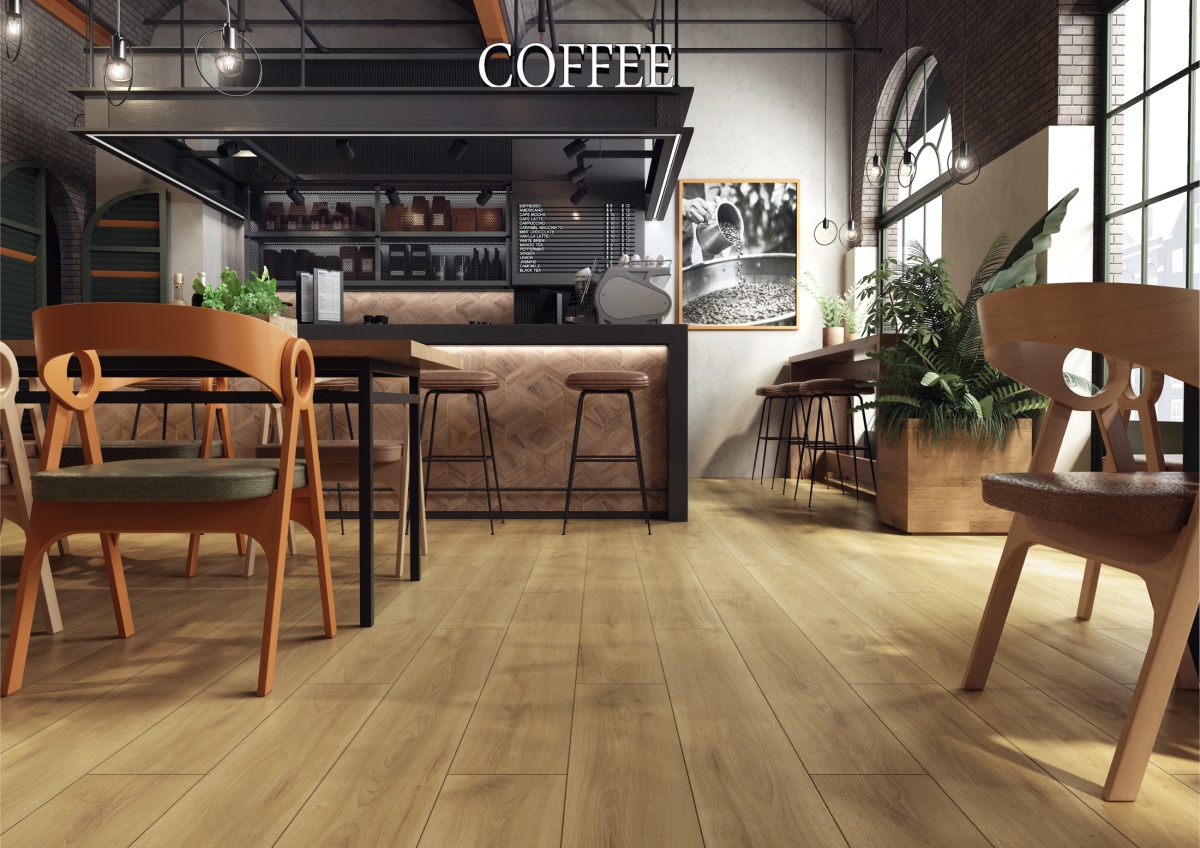 Ламинат Kronopol Аурум Сефора Дуб Ристретто Ristretto Oak D40494 1380×191×10 фото в интерьере