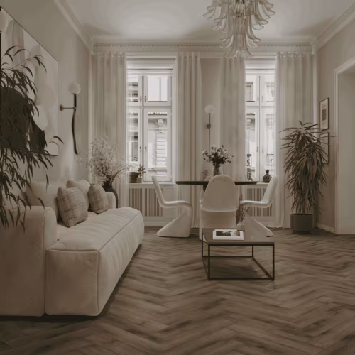 Кварцвиниловый SPC ламинат Alpine Floor Титан Паркет Центурион ECO 29-3-R венгерская елка 600×125×6