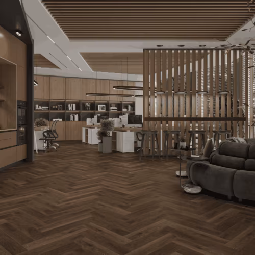 Кварцвиниловый SPC ламинат Alpine Floor Титан Паркет Минос ECO 29-4-R венгерская елка 600×125×6