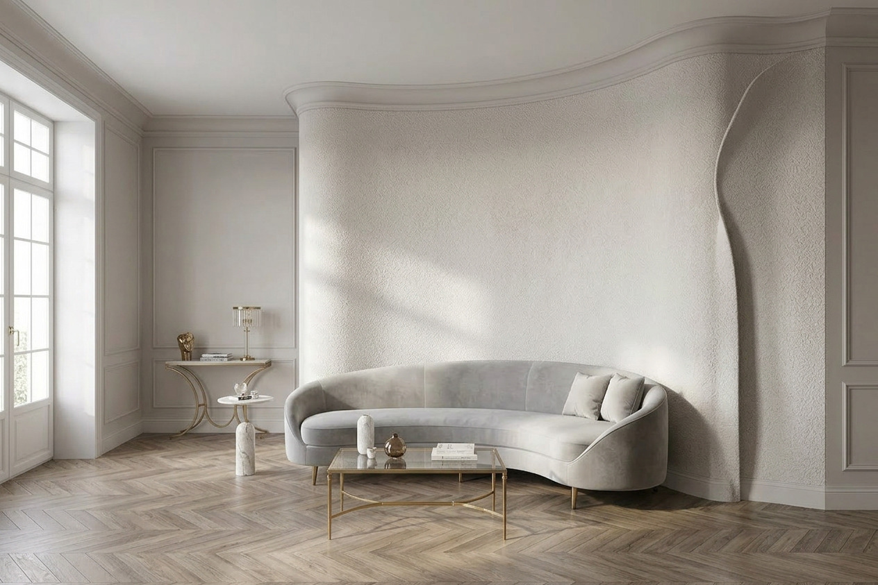 Гибкий камень Alpine Walls Гибкая керамика Ciottoli MTR-005PW 1200×600×5 фото в интерьере