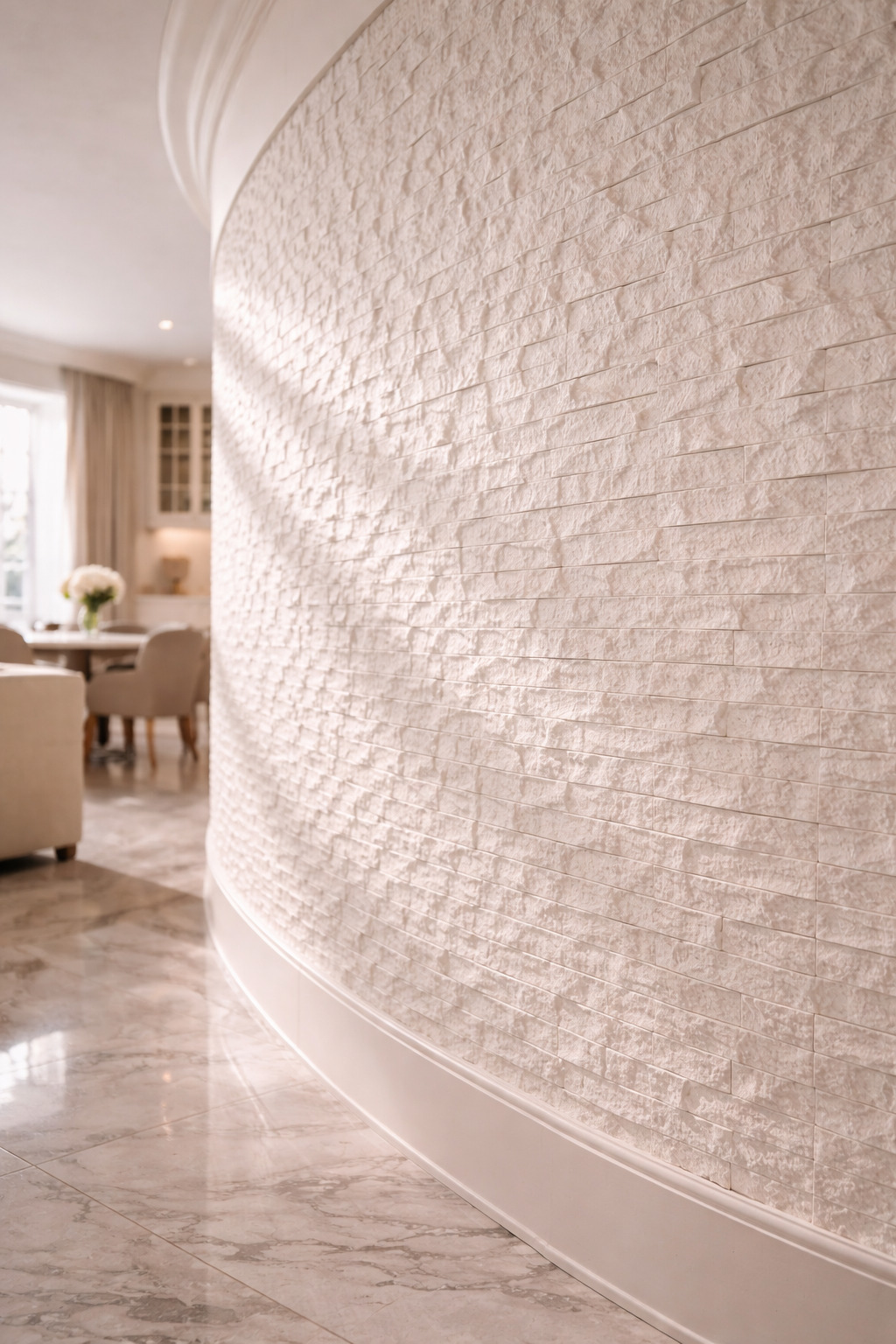 Гибкий камень Alpine Walls Гибкая керамика Pioggia MTR-006PW 1200×600×7 фото в интерьере