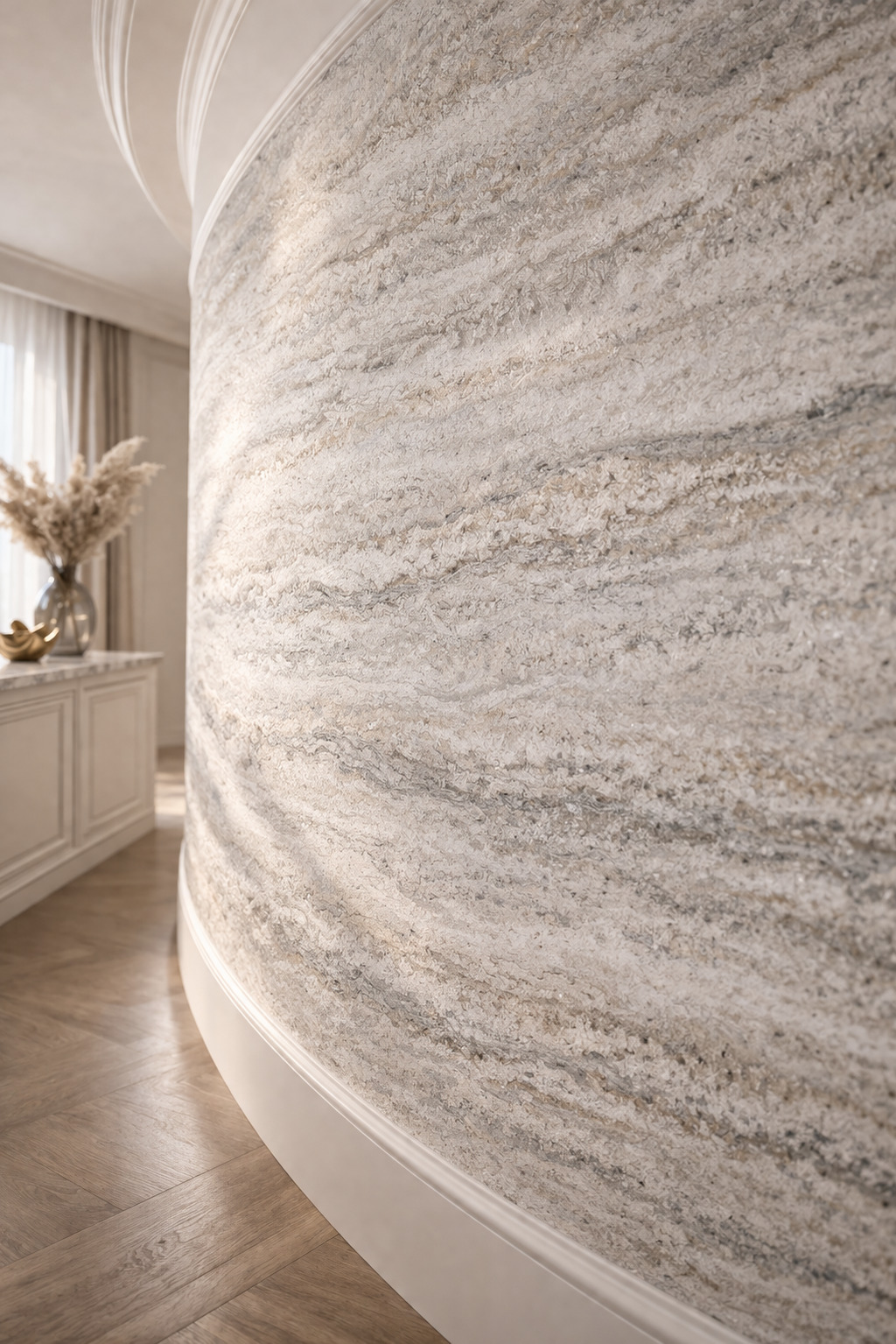 Гибкий камень Alpine Walls Гибкая керамика Travertino Classico MTR-014PW 1200×600×4 фото в интерьере