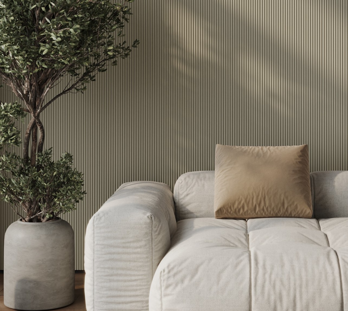 Стеновая панель Ultrawood Next WPC 001 LGR st 2900×106×9,3 фото в интерьере