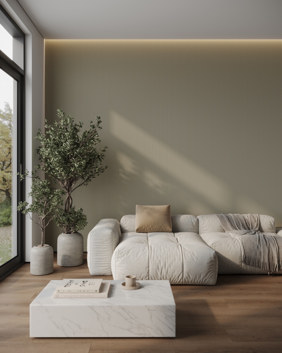 Стеновая панель Ultrawood Next WPC 001 PA 2900×106×9,3 фото в интерьере