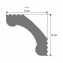 Потолочный плинтус под покраску Artiva RT015 2000×20×20