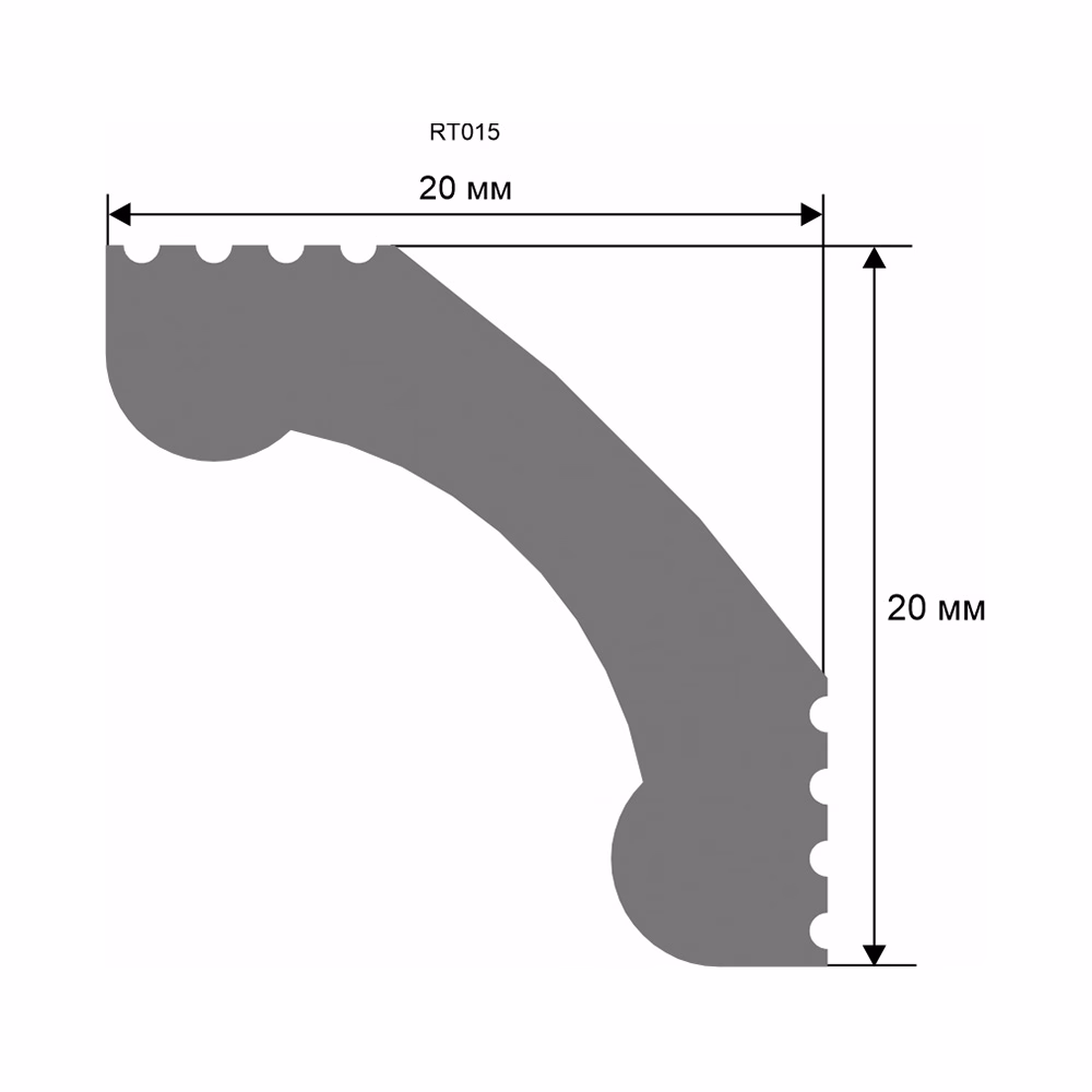 Потолочный плинтус под покраску Artiva RT015 2000×20×20