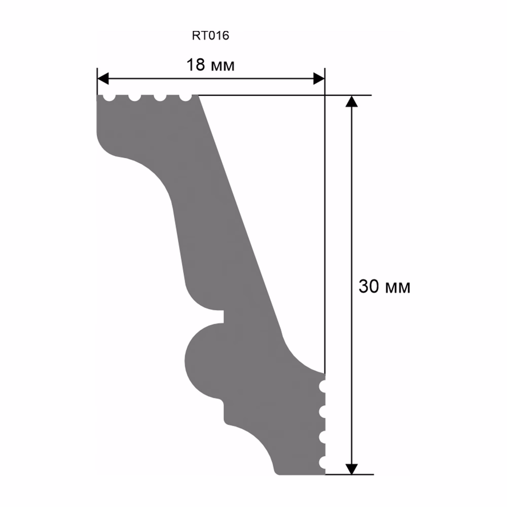 Потолочный плинтус под покраску Artiva RT016 2000×18×30