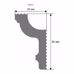 Потолочный плинтус под покраску Artiva RT017 2000×20×35