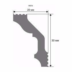 Потолочный плинтус под покраску Artiva RT019 2000×20×30