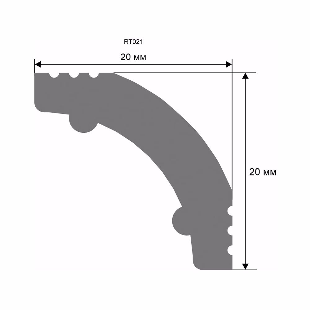 Потолочный плинтус под покраску Artiva RT021 2000×20×20