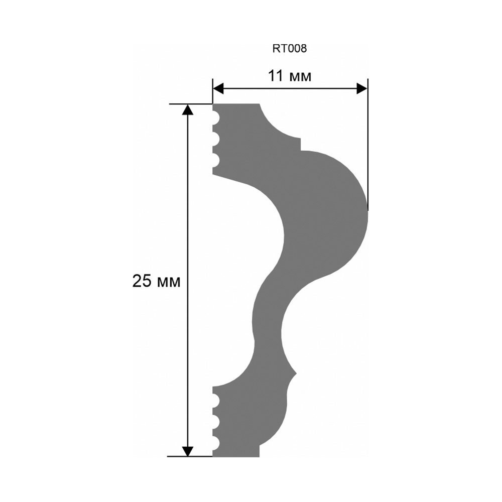 Молдинг под покраску Artiva RT008 2000×25×11