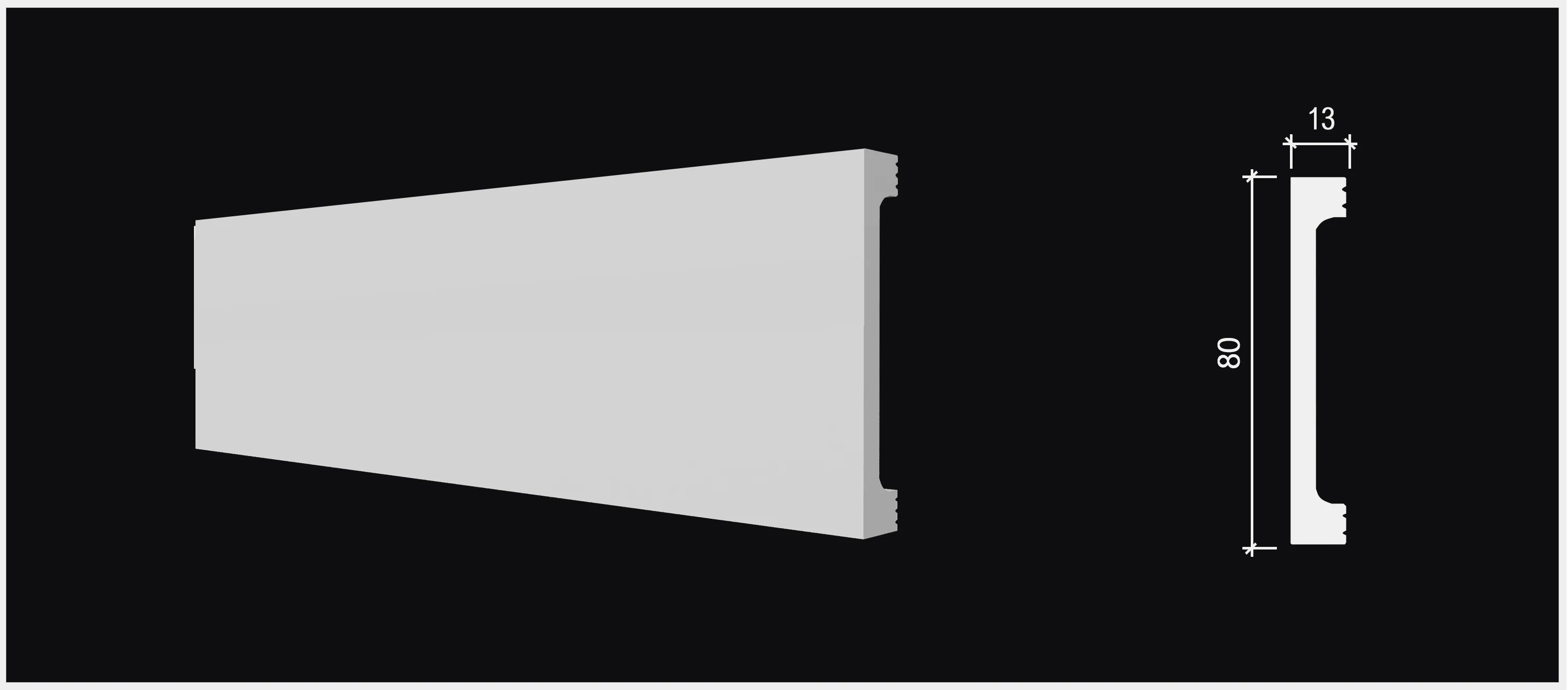 Плинтус под покраску Decor-Dizayn Грани DD708/N 2400×80×13