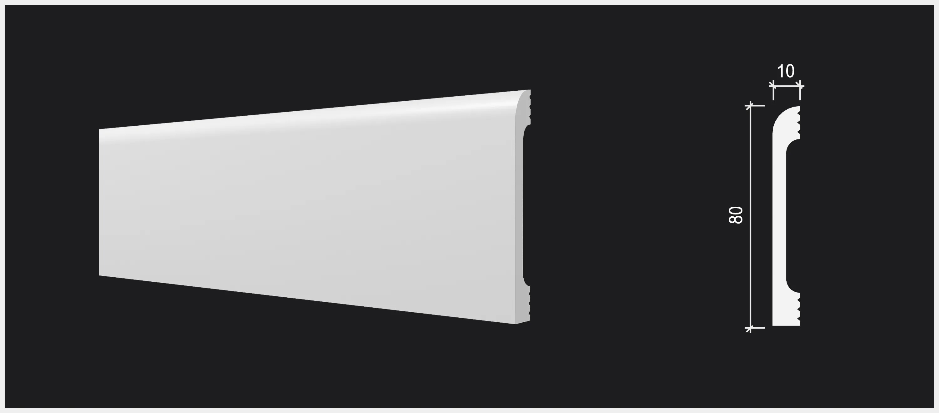 Плинтус под покраску Decor-Dizayn Грани DD736/N 2400×80×10